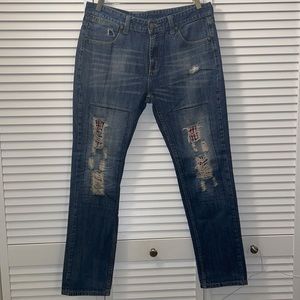 Unisex Distressed Denim Jeans